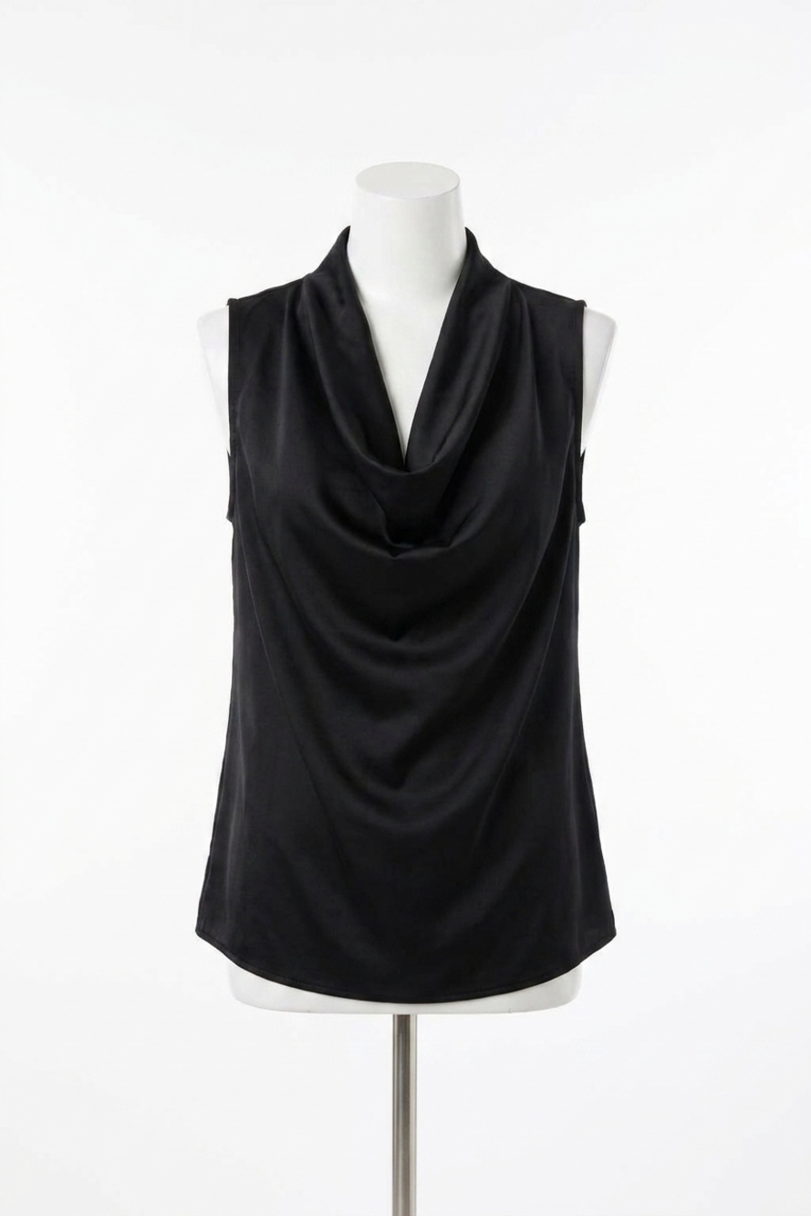NEW BISHOP + YOUNG olivia cowl neck top in black